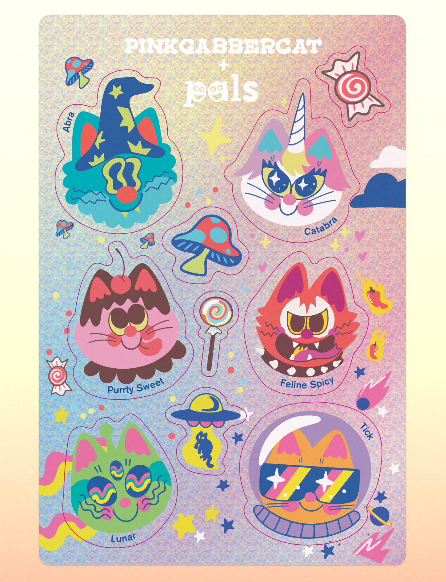 NEW! Pinkgabbercat Glitter Sticker Sheet-1