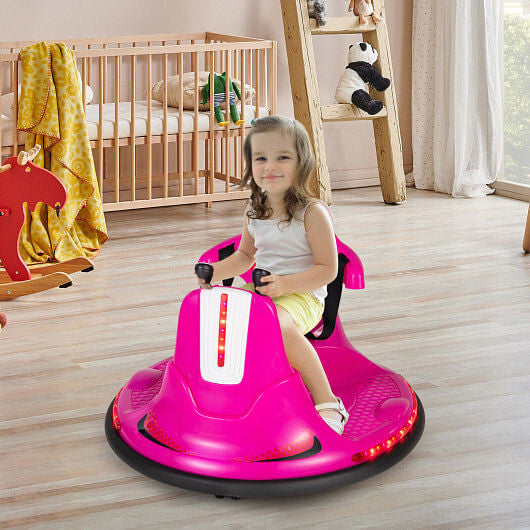 12V Kids Ride On Bumper Car with Remote Control Lights and Music-Blue-5