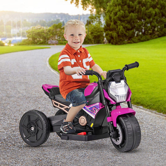 Kids Ride-on Motorcycle 6V Battery Powered Motorbike with Detachable Training Wheels-Blue-5