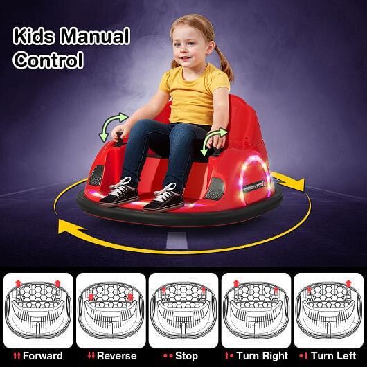 12V 360 Ride on Bumper Car for Toddlers with Remote Control-Light Blue-10