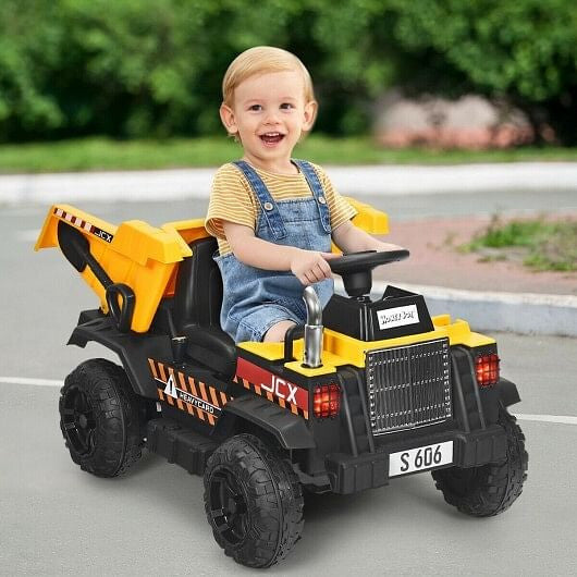 12V Battery Kids Ride On Dump Truck withEl Electric Bucket and ectric Dump Bed-4