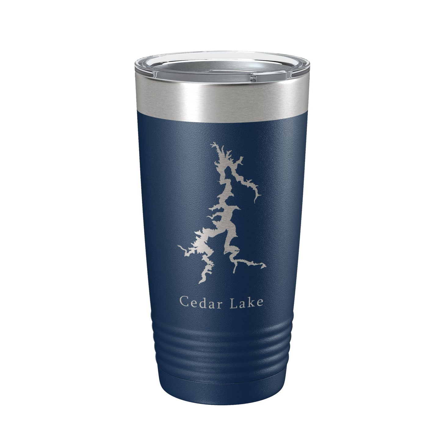 Cedar Lake Map Tumbler Travel Mug Insulated Laser Engraved Coffee Cup Illinois 20 oz-2