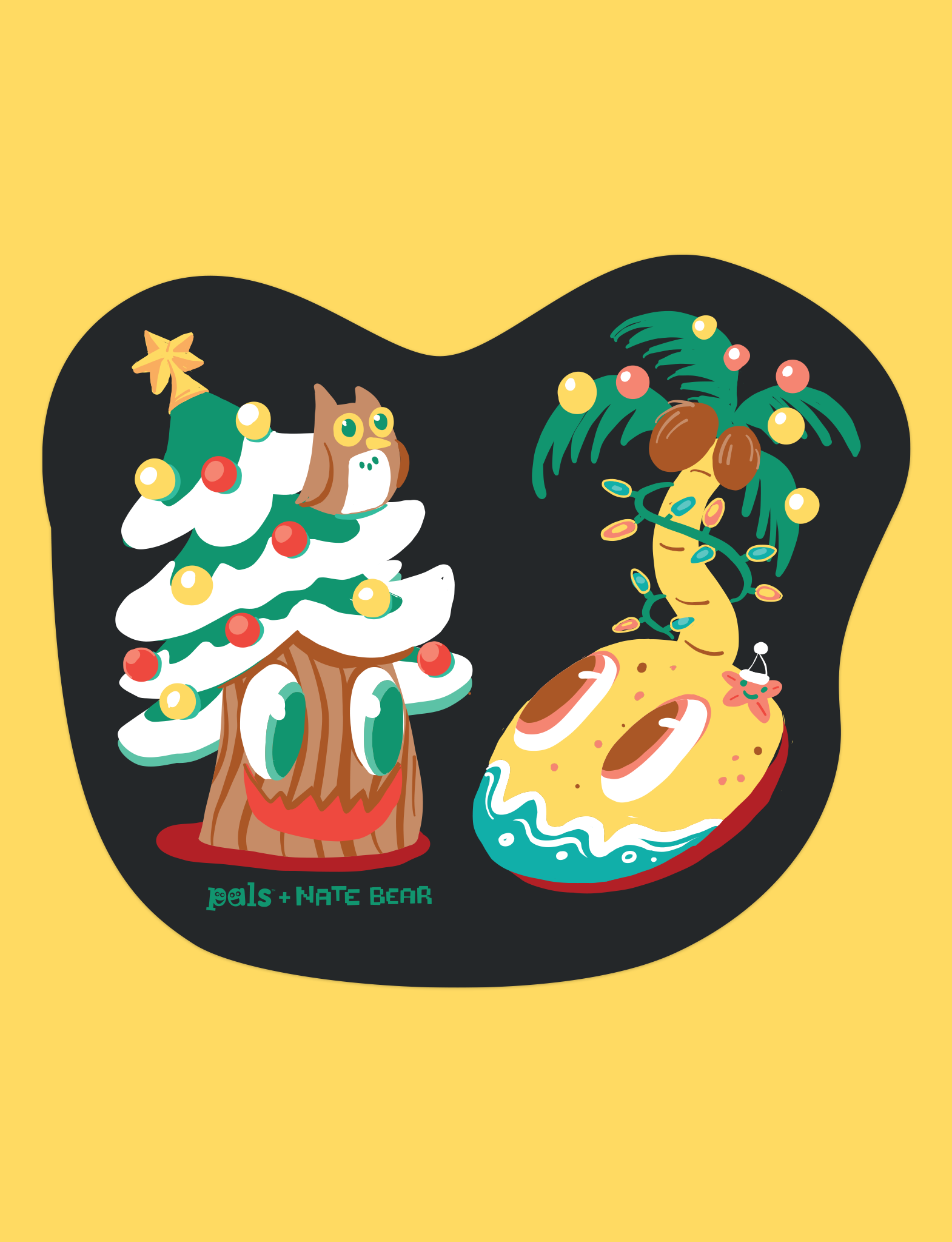 NEW! Piney & Coco Christmas Trees Opposocks Sticker-1