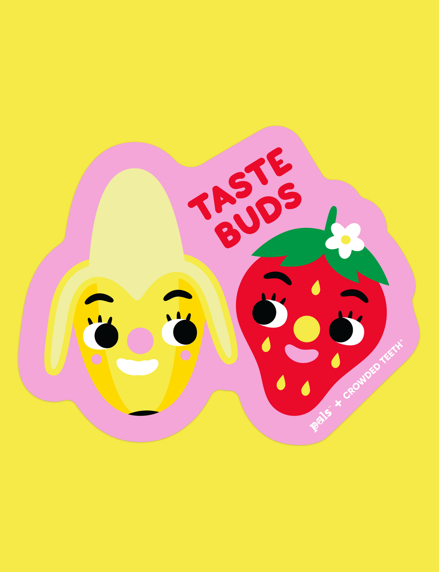 NEW! Strawberry & Banana Taste Buds Sticker-1