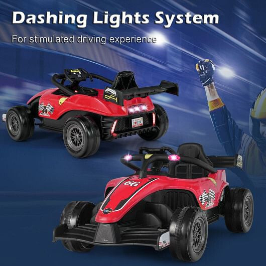 12V Kids Ride on Electric Formula Racing Car with Remote Control-Pink-4