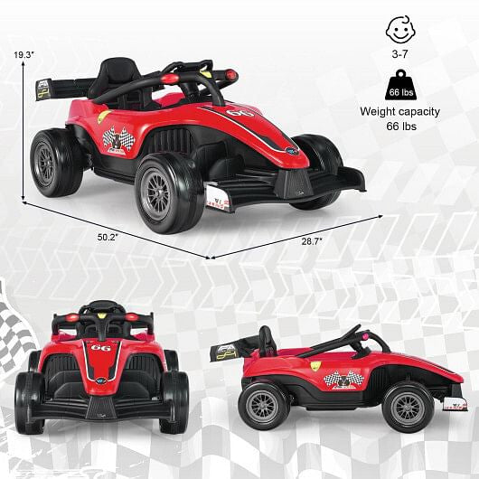 12V Kids Ride on Electric Formula Racing Car with Remote Control-Pink-5