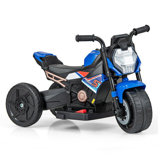 Kids Ride-on Motorcycle 6V Battery Powered Motorbike with Detachable Training Wheels-Blue-9