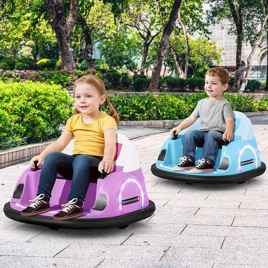 12V 360 Ride on Bumper Car for Toddlers with Remote Control-Light Blue-0