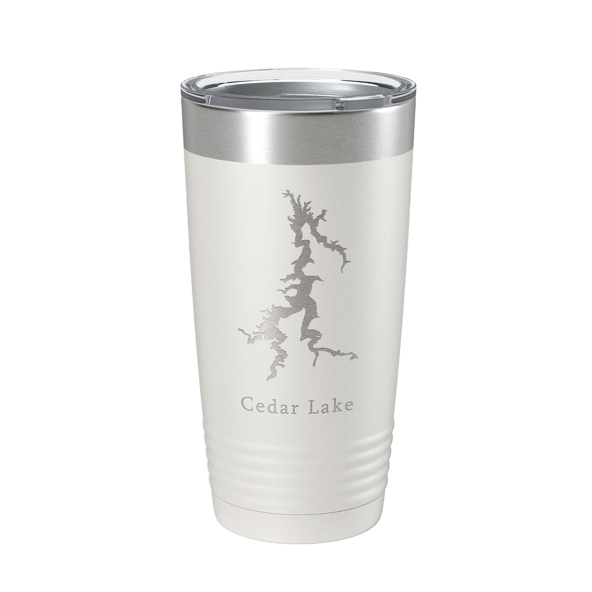 Cedar Lake Map Tumbler Travel Mug Insulated Laser Engraved Coffee Cup Illinois 20 oz-1