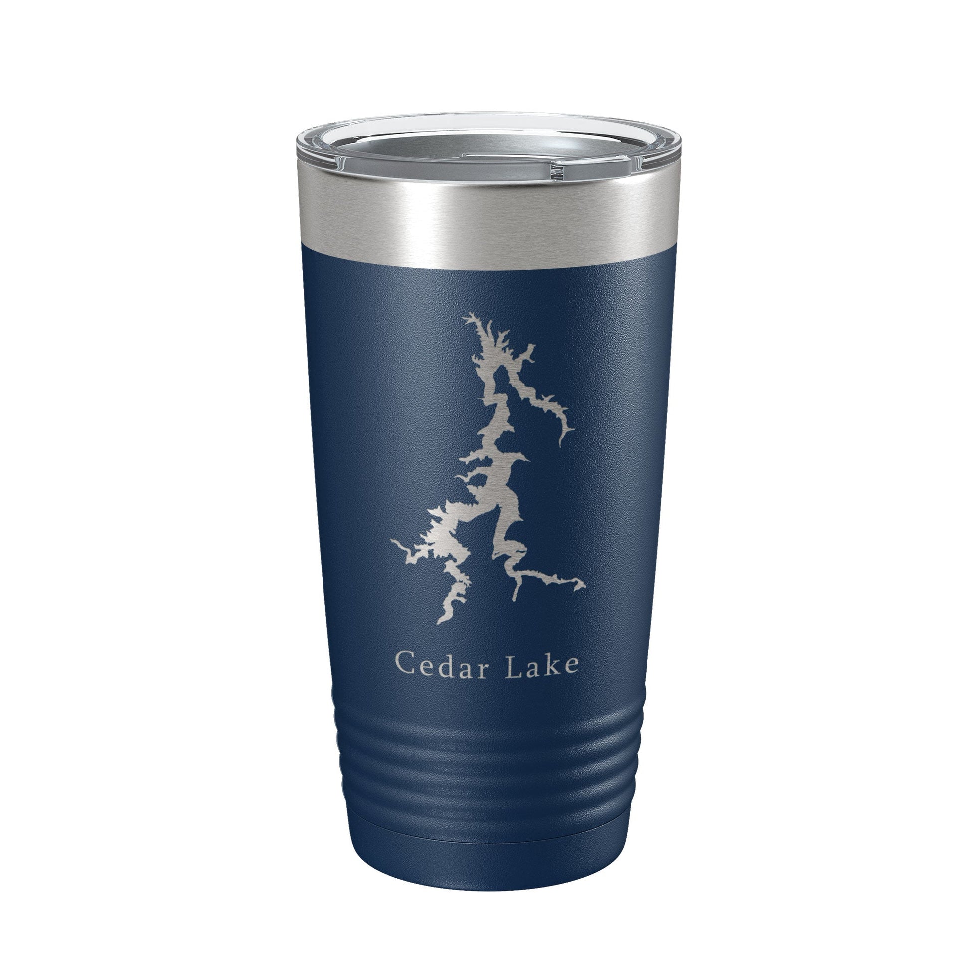 Cedar Lake Map Tumbler Travel Mug Insulated Laser Engraved Coffee Cup Illinois 20 oz-2