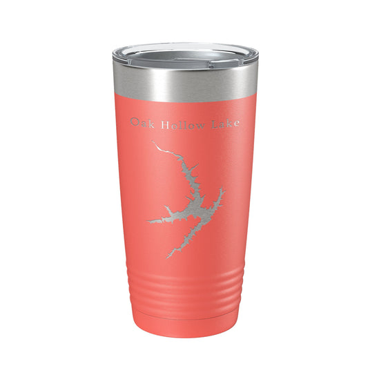 Oak Hollow Lake Map Tumbler Travel Mug Insulated Laser Engraved Coffee Cup High Point North Carolina 20 oz-20